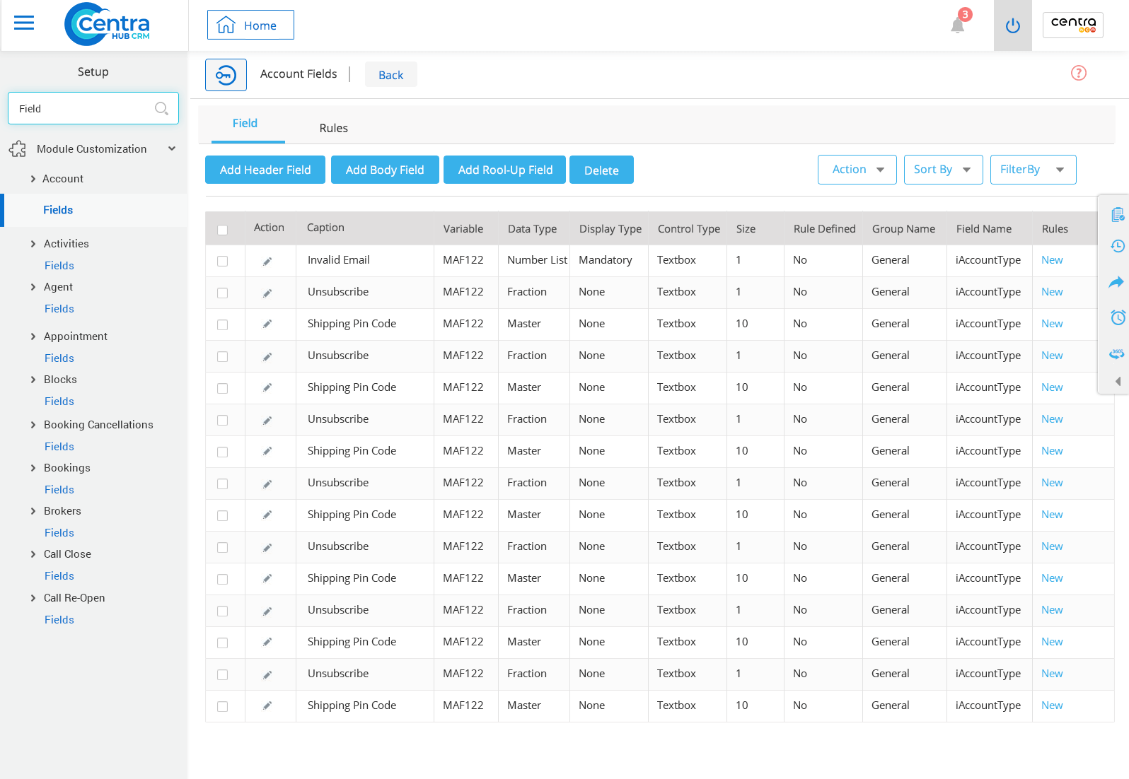 Audit Trial in CentraHub CRM CRM Software Support